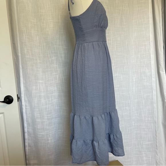 Lily Rose Small Coquette Cottagecore Tiered Fairy Dainty Light Blue Midi Dress - Picture 9 of 16